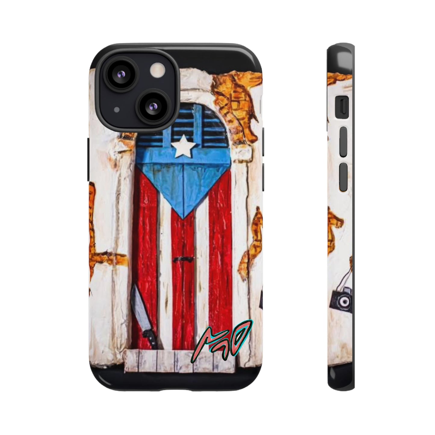 Puerto Rican Flag Phone Case - Rustic Coquí Door Design Tough Case