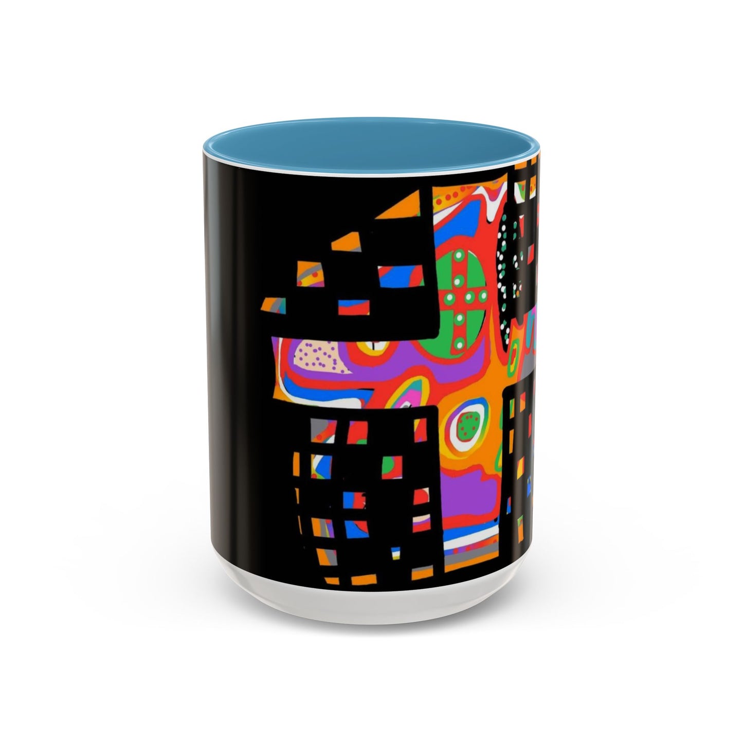 Coffee Mug — Colorful Abstract Cross Accent Ceramic Mug (11/15 oz)