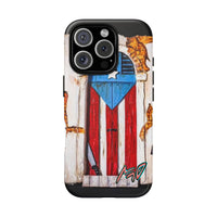 Puerto Rican Flag Phone Case - Rustic Coquí Door Design Tough Case