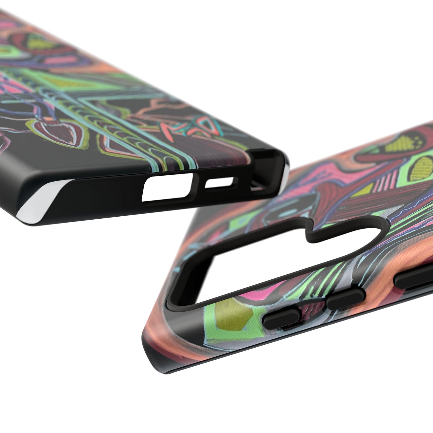 HEART ATTACK Abstract Neon Face Tough Phone Case – Vibrant Art Phone Cover