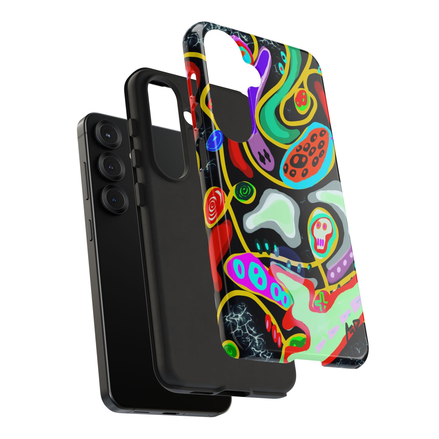 CRAZY4  Abstract Neon Skull Phone Case — Colorful Psychedelic Protective Cover