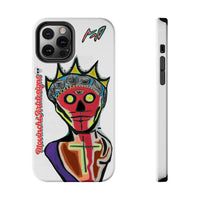 Artistic Crown KING GRAY  Skull Tough Phone Case — Colorful Abstract Guardian Design