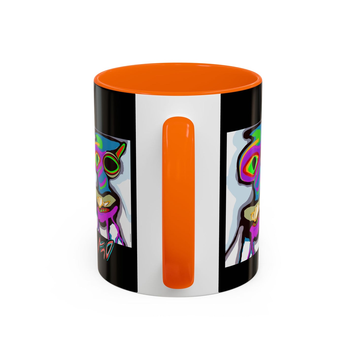 Abstract Alien Art Coffee Mug — Colorful Surreal Creature Accent Mug