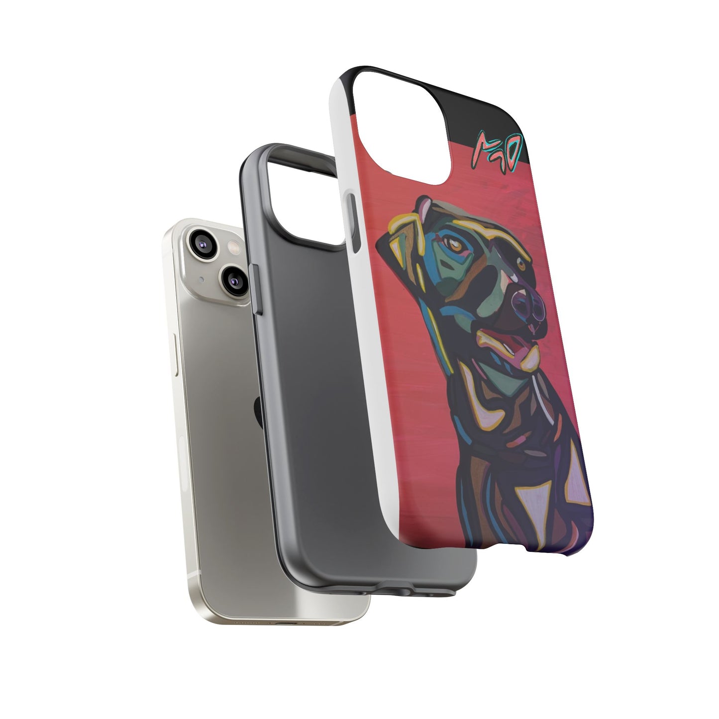 Colorful Pit LABRADOR Tough Phone Case — Vibrant Pop Art Dog Design
