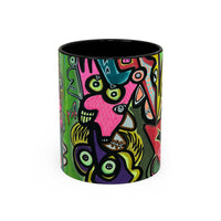 AbstractCONCERT.   Pop Art Coffee Mug — Colorful Faces Accent Mug (11/15 oz)