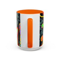 CRAZY2.0  Accent Mug — Colorful Neon Skull Abstract Coffee Cup