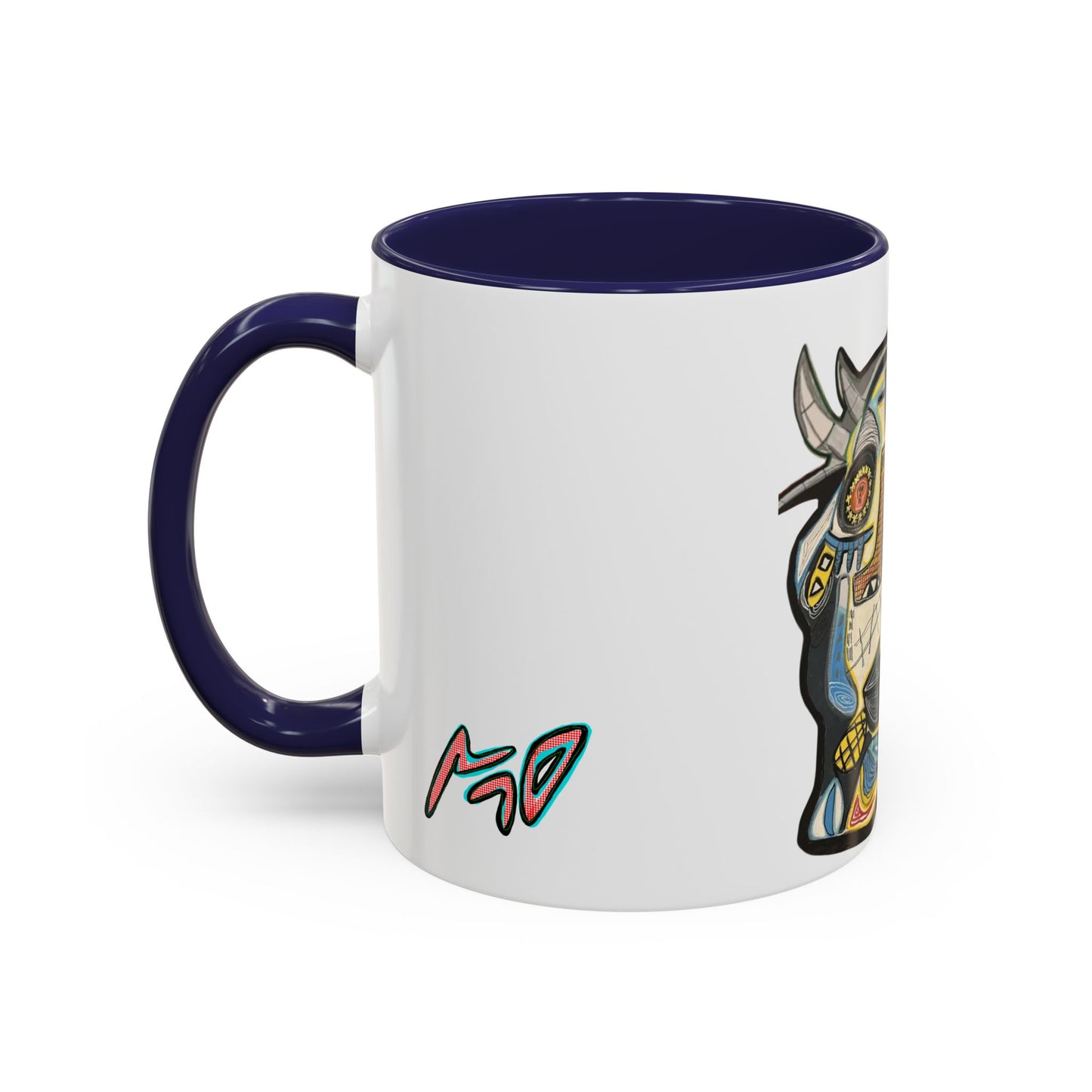 Abstract MOVINCHI Art Coffee Mug — Colorful Cubist Ceramic Accent Mug