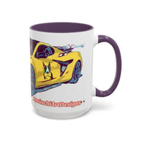 ZR1 Lover Coffee Mug — Yellow Sports Car & Boston Terrier Accent Mug (11/15 oz)