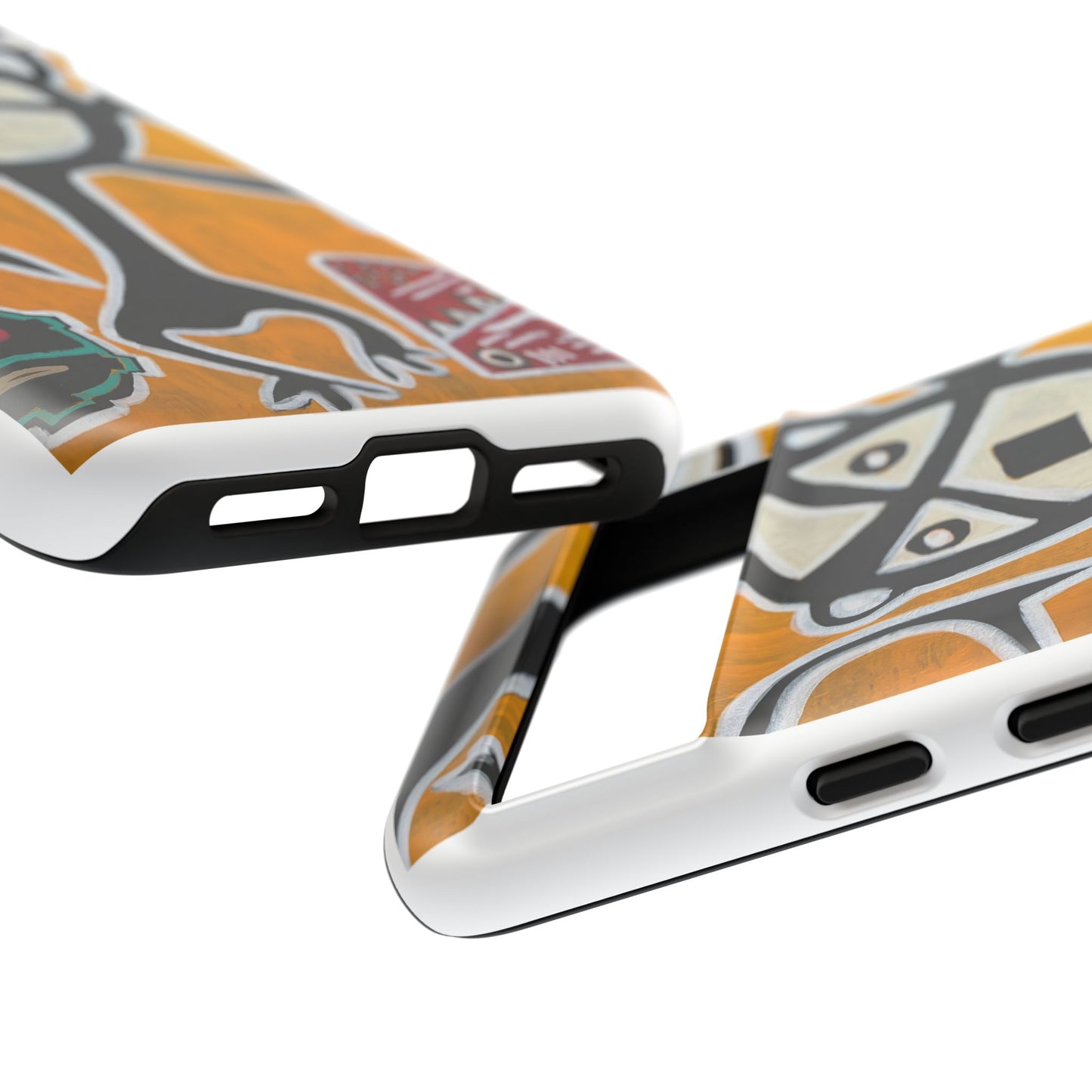 Abstract TAINO  Tribal Art Phone Case – Bold Orange Graphic Protective Cover