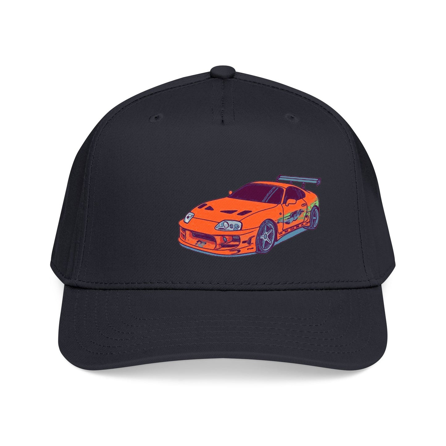 2JZ.  Retro Orange Sports Car Baseball Cap — Vintage JDM Supra Snapback