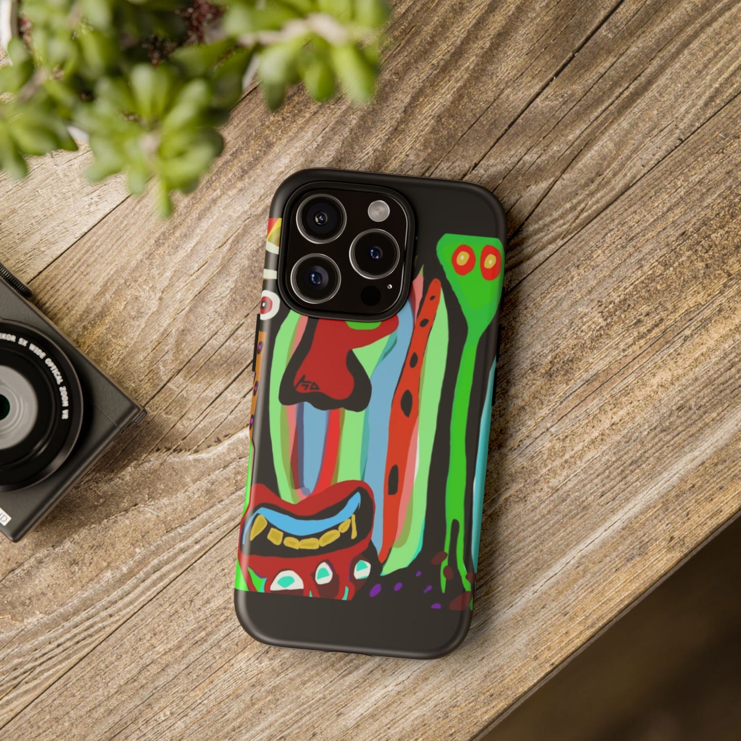 CRAZY.   Tribal Face Phone Case — Colorful Modern Art iPhone Cover