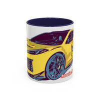 ZR1 Lover Coffee Mug — Yellow Sports Car & Boston Terrier Accent Mug (11/15 oz)