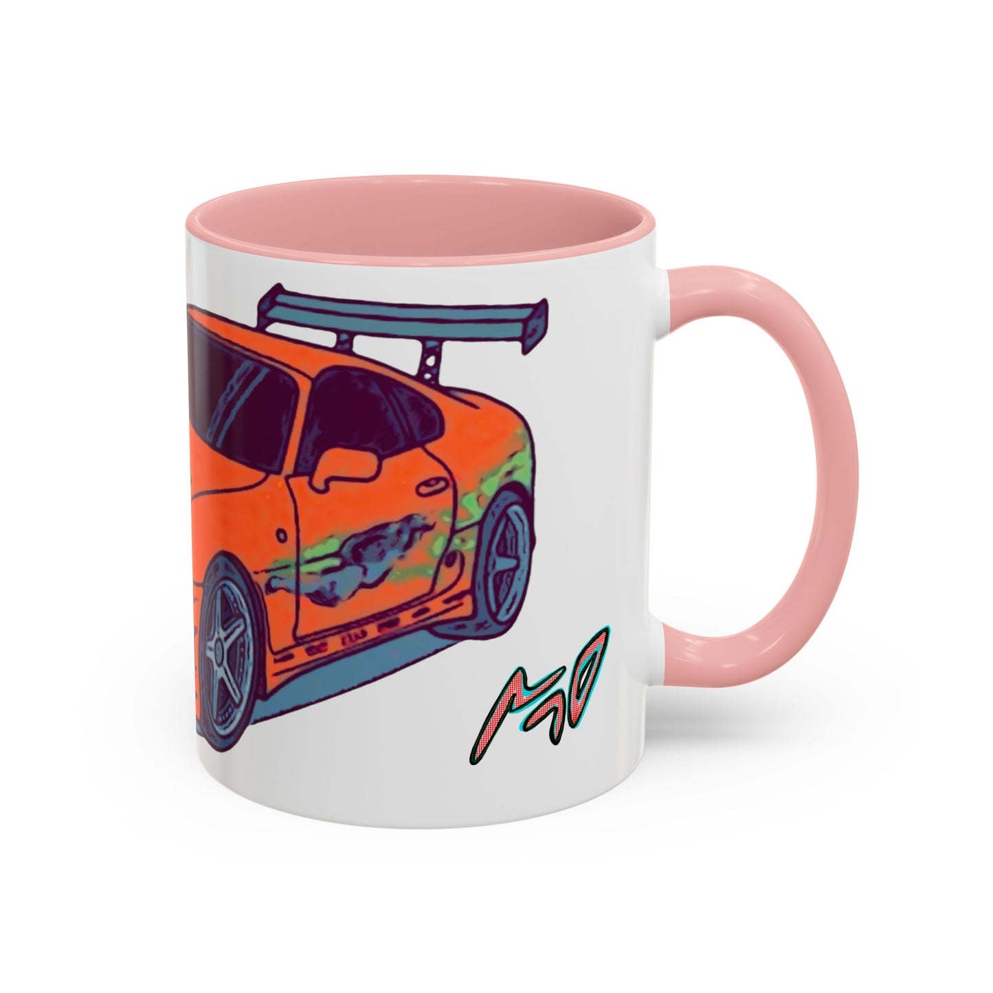 Racing Supra Accent Coffee Mug (11/15oz) — Orange Drift Car Design