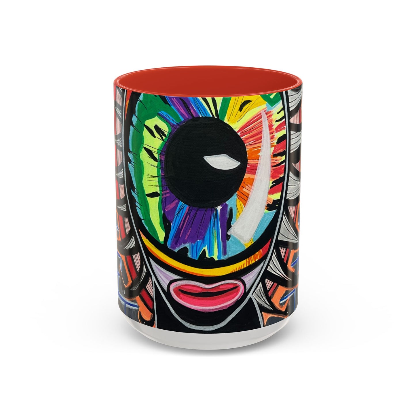 Abstract Street-Art Eye Coffee Mug — Colorful Graffiti Accent Mug (11/15 oz)