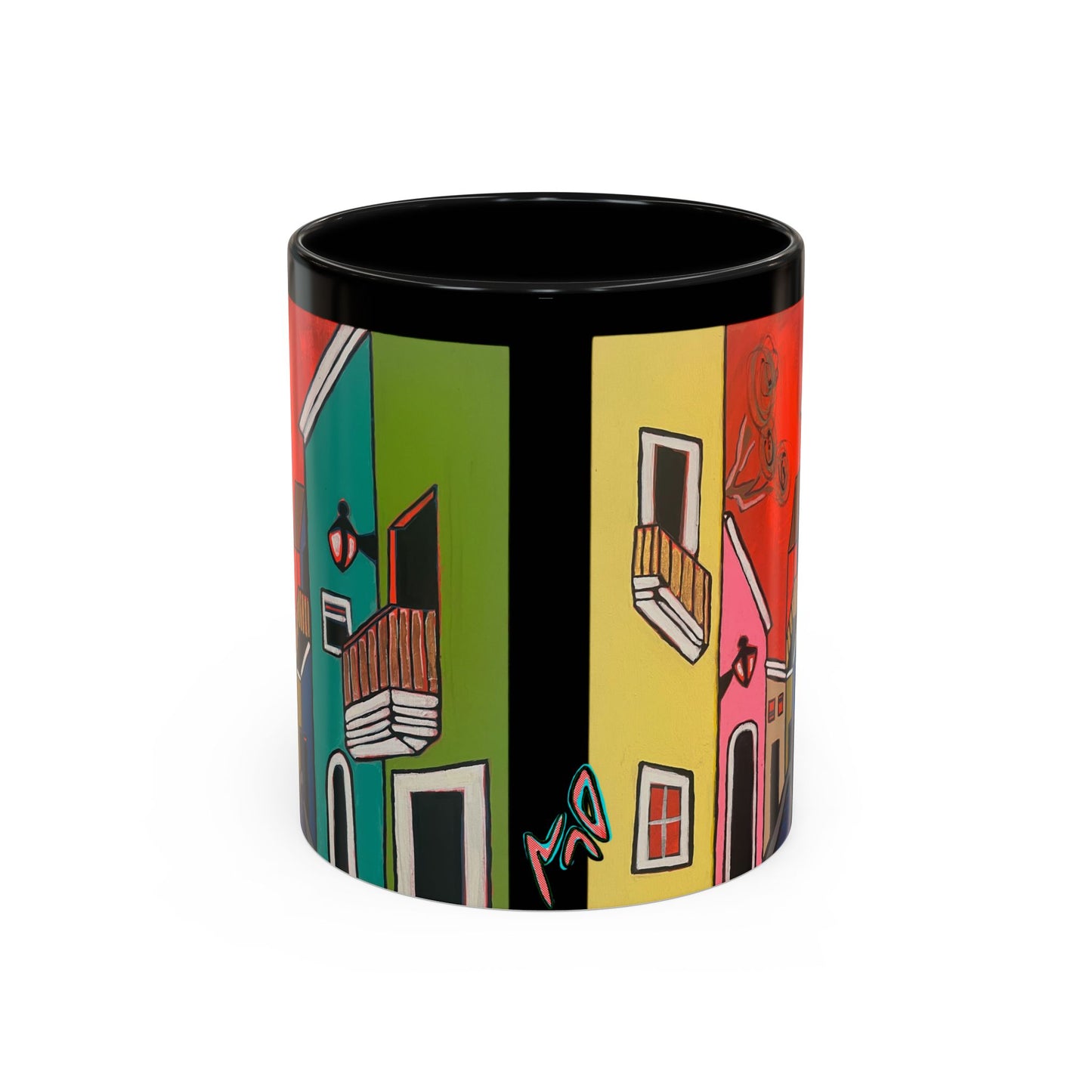 VIEJO SAN JUAN,  Colorful Cityscape Coffee Mug — Vibrant European Street Accent Mug