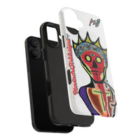 Artistic Crown KING GRAY  Skull Tough Phone Case — Colorful Abstract Guardian Design
