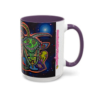 Psychedelic RYDER2.0   Space Goat Accent Coffee Mug — Colorful Cosmic Animal Art (11/15oz)