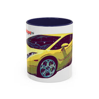 GALLARDO.  Sports Car Coffee Mug — Yellow Supercar Accent Mug (11/15oz)