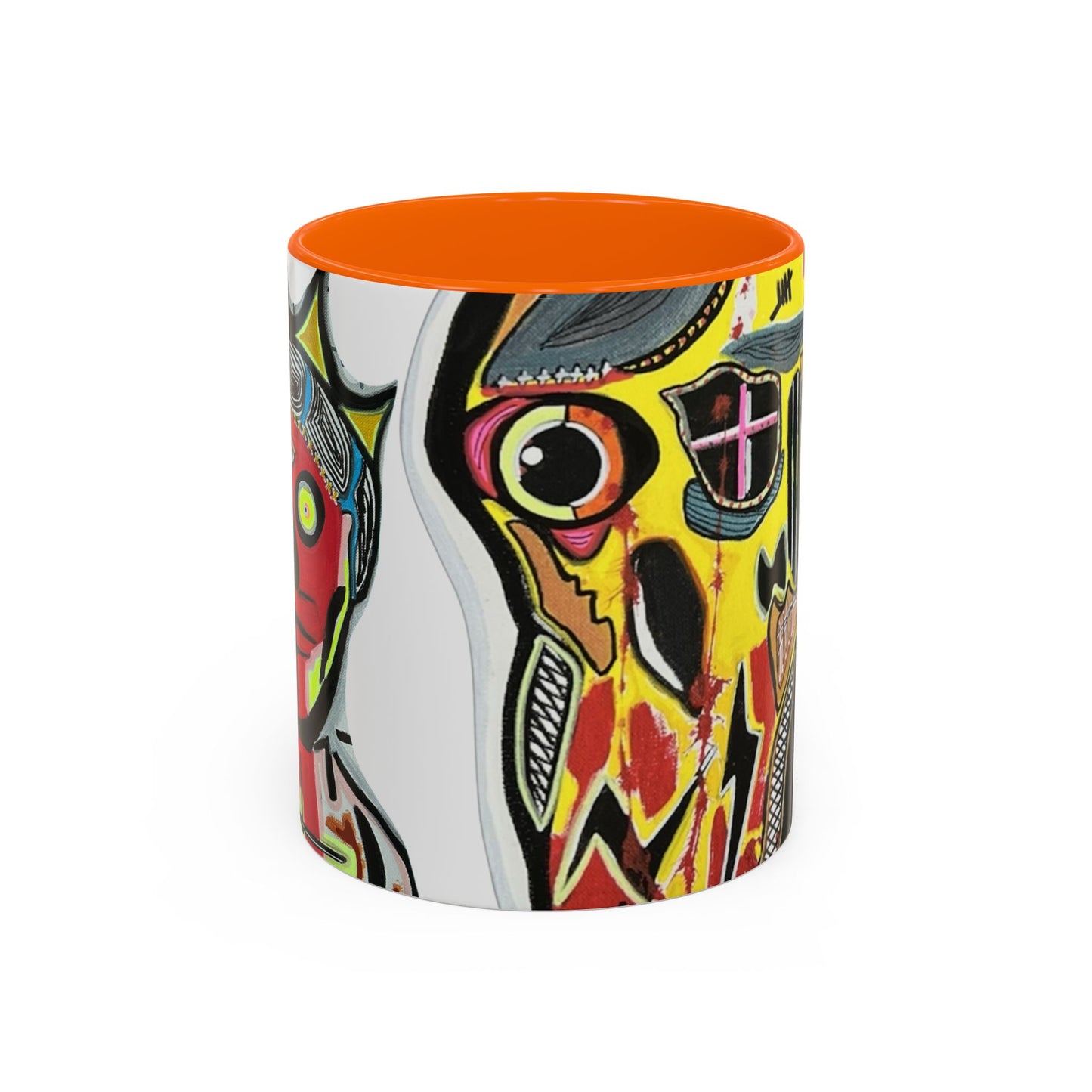INFECTED KING.  Skull Pop Art Coffee Mug — Colorful Day of the Dead Accent Mug