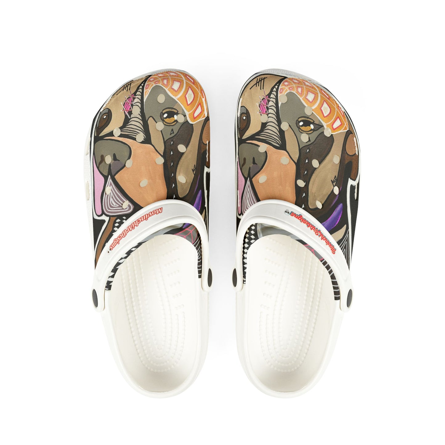 Artistic PITBULL  Dog Print EVA Foam Clogs — All-Over-Print Comfortable Slip-On Shoes
