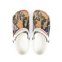 Artistic PITBULL  Dog Print EVA Foam Clogs — All-Over-Print Comfortable Slip-On Shoes