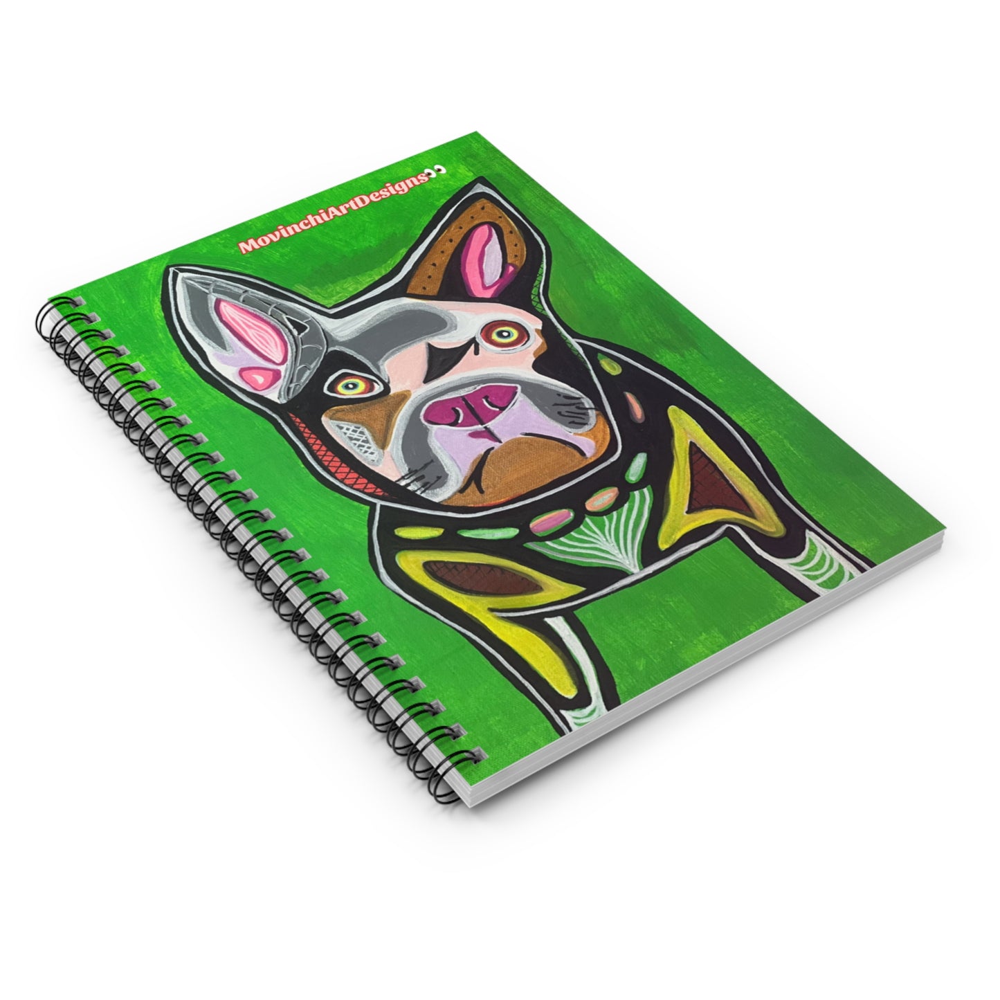Colorful FRENCHIE Spiral Notebook — Ruled Lined Journal for Dog Lovers