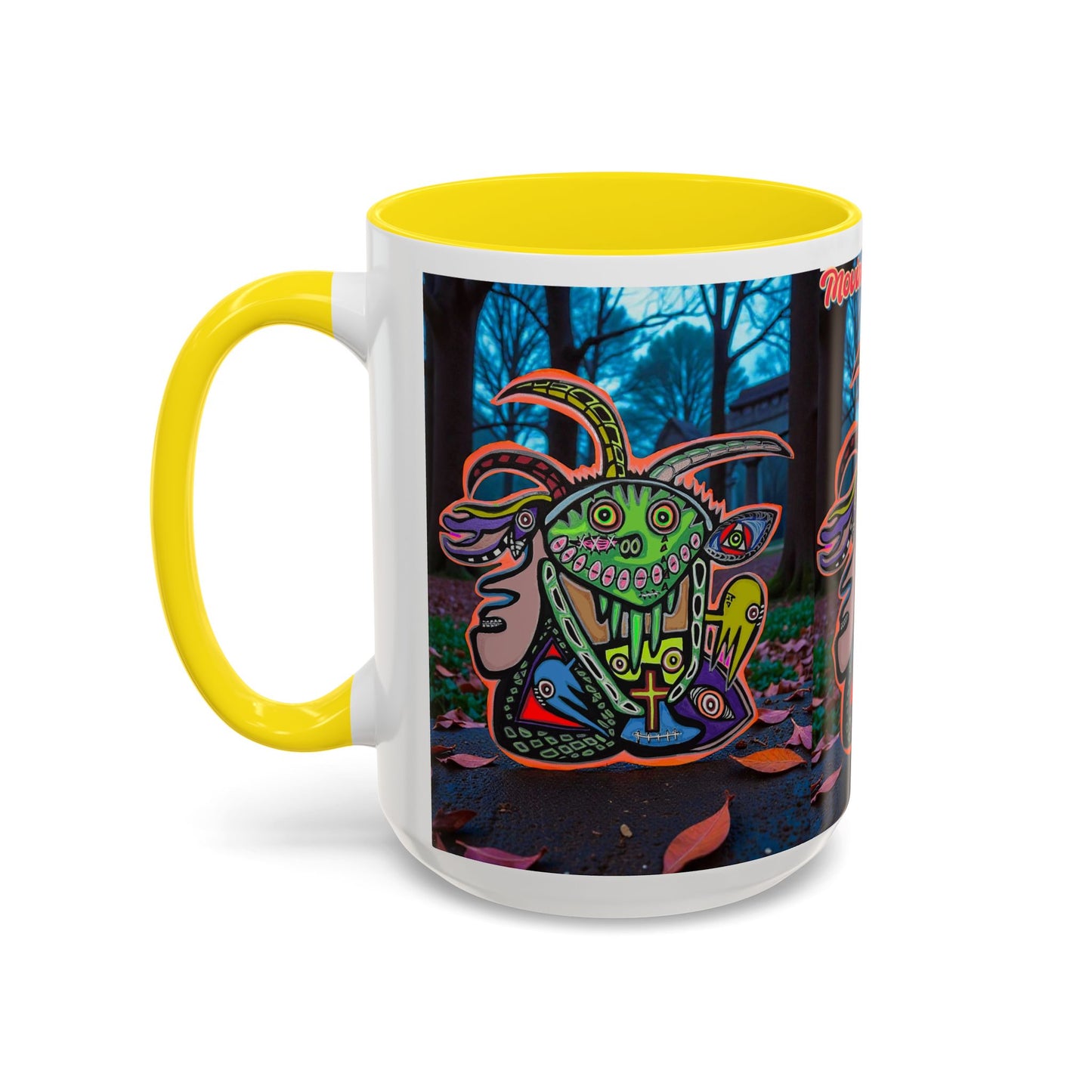 RYDER4.0  Psychedelic Forest Accent Coffee Mug – Colorful Trippy Creature Design (11/15oz)