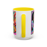 Abstract Neon octopussy Coffee Mug — Colorful Pop Art Accent Mug (11/15oz)