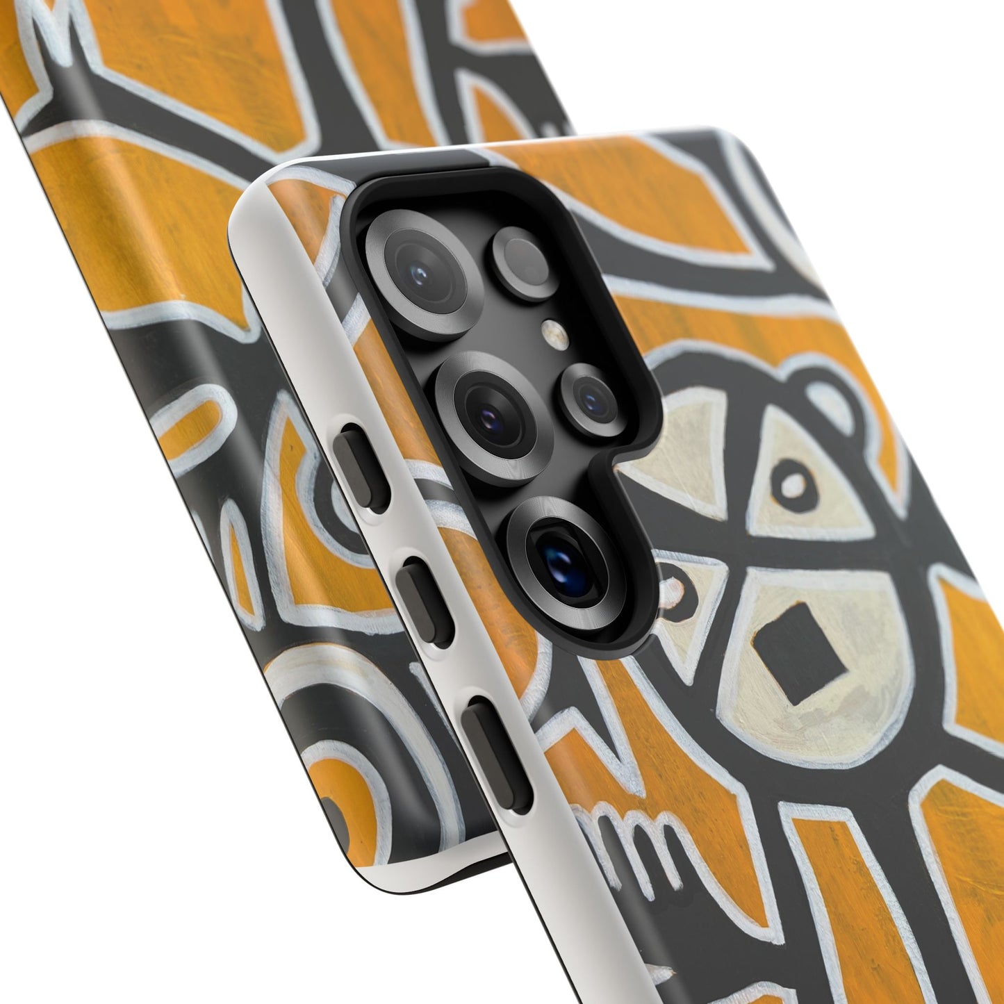 Abstract TAINO  Tribal Art Phone Case – Bold Orange Graphic Protective Cover