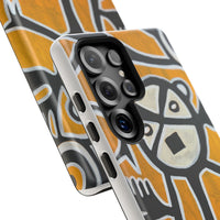 Abstract TAINO  Tribal Art Phone Case – Bold Orange Graphic Protective Cover