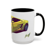GALLARDO.  Sports Car Coffee Mug — Yellow Supercar Accent Mug (11/15oz)