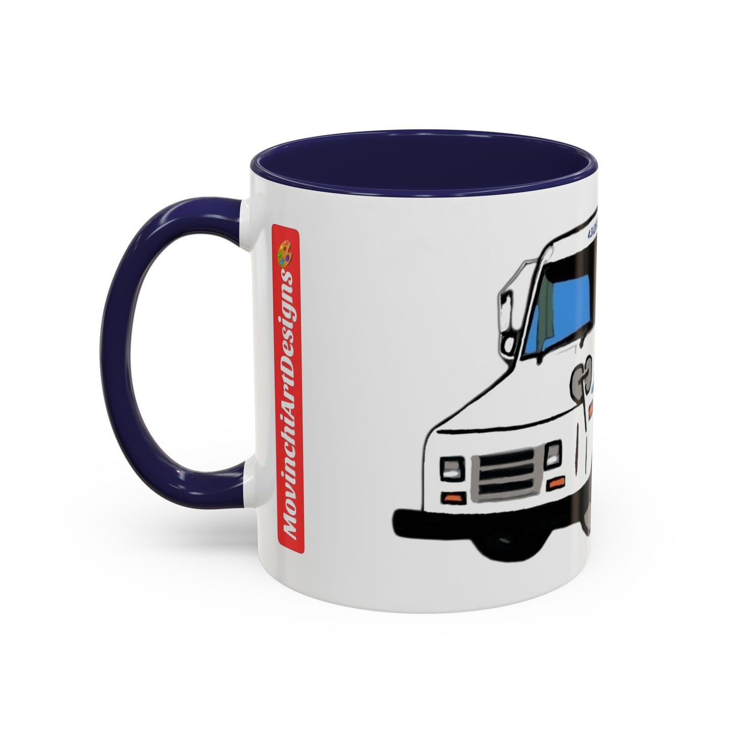 LLV Postal Service Mail Truck Accent Coffee Mug — Retro USPS Delivery Van Illustration (11/15oz)