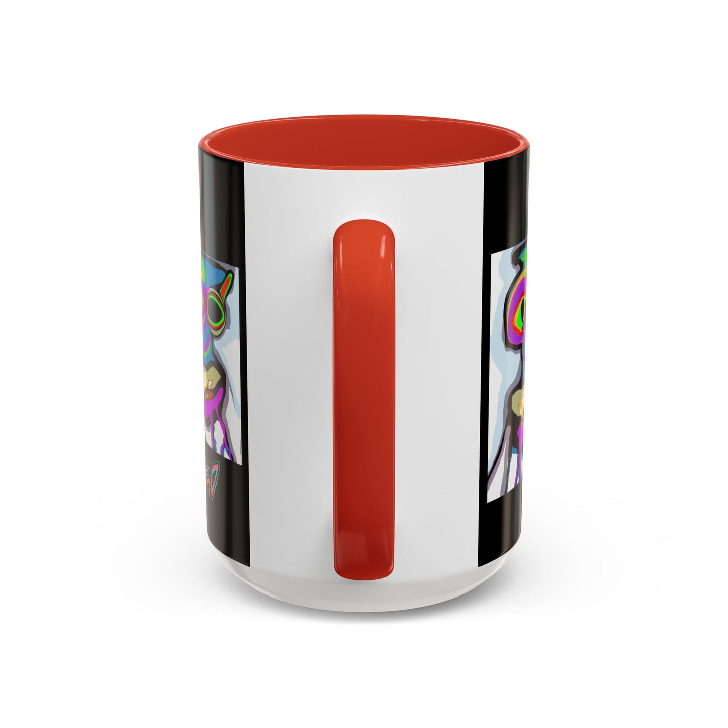 Abstract Alien Art Coffee Mug — Colorful Surreal Creature Accent Mug