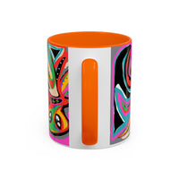 Abstract Neon octopussy Coffee Mug — Colorful Pop Art Accent Mug (11/15oz)