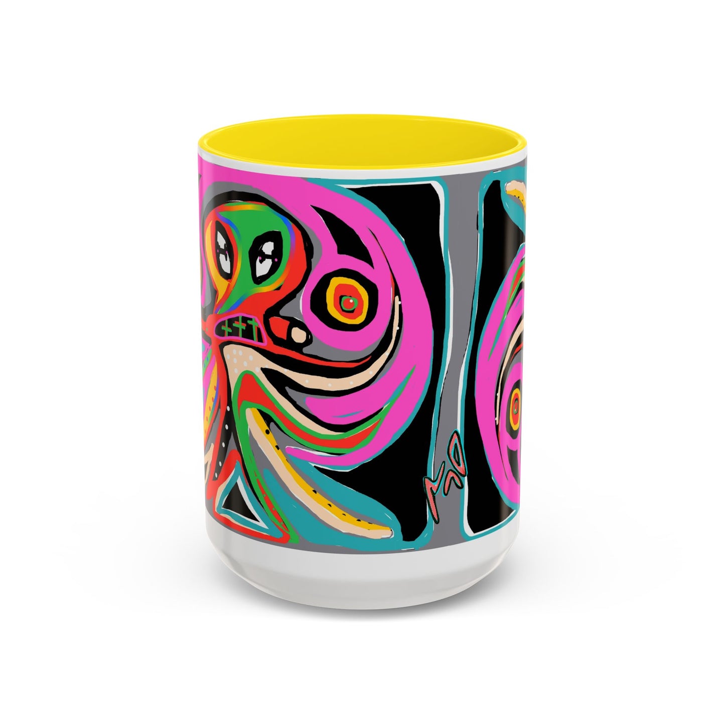 Abstract Neon octopussy Coffee Mug — Colorful Pop Art Accent Mug (11/15oz)