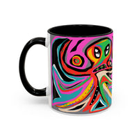 Abstract Neon octopussy Coffee Mug — Colorful Pop Art Accent Mug (11/15oz)
