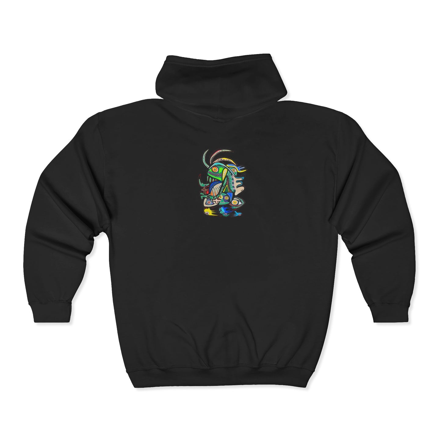 Full-Zip Hoodie with Colorful RYDER Art — Bold Graphic Zip-Up Sweatshirt