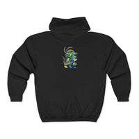 Full-Zip Hoodie with Colorful RYDER Art — Bold Graphic Zip-Up Sweatshirt