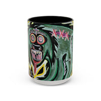 CHUPACABRAS.  Green Monster Art Coffee Mug — Spooky Neon Creature Accent Mug (11/15oz)
