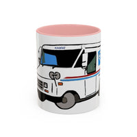 LLV Postal Service Mail Truck Accent Coffee Mug — Retro USPS Delivery Van Illustration (11/15oz)