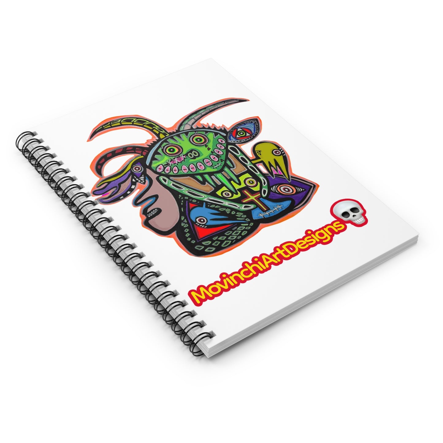 Colorful RYDER2.0  Tribal Monster Spiral Notebook — MovinchiArtDesigns Sketch Journal