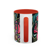 Abstract Neon DEPRESSION2.0   Monster Coffee Mug — Colorful Surreal Art Accent Mug (11/15oz)