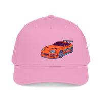 2JZ.  Retro Orange Sports Car Baseball Cap — Vintage JDM Supra Snapback
