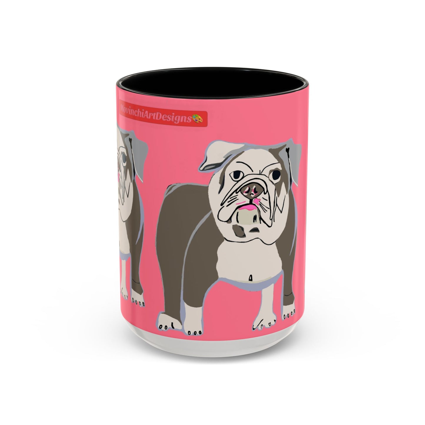 Bulldog Accent Coffee Mug — Cute Pink Dog Lover Mug (11/15oz)