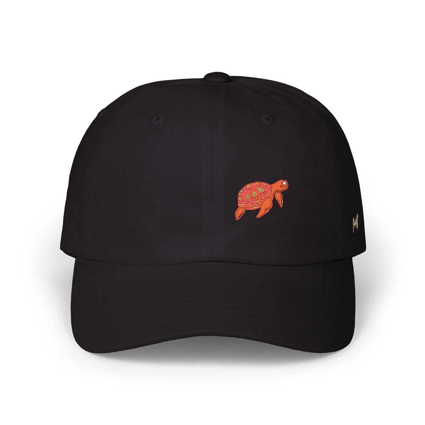 Embroidered Floral Sea Turtle Dad Cap