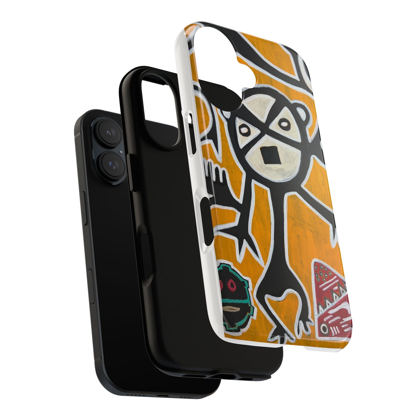 Abstract TAINO  Tribal Art Phone Case – Bold Orange Graphic Protective Cover