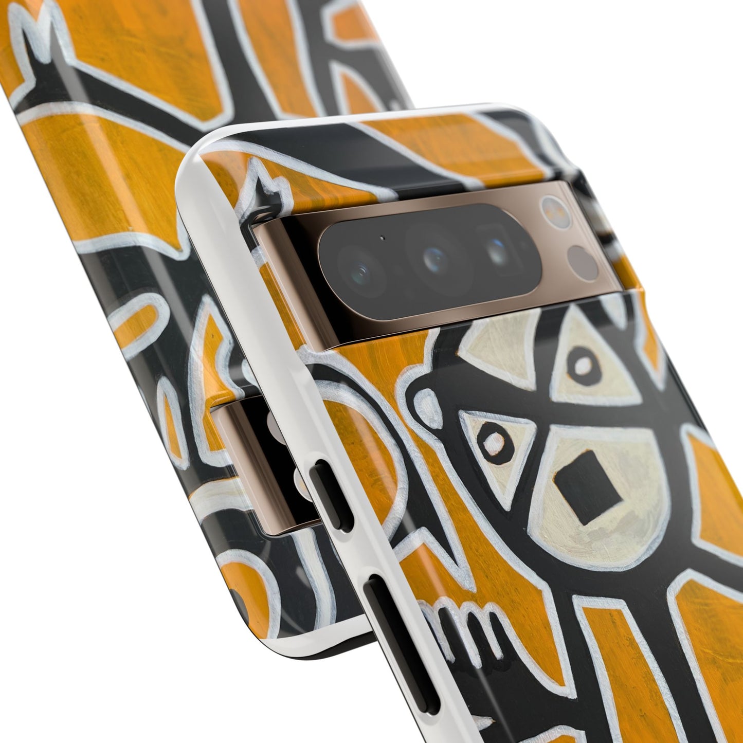 Abstract TAINO  Tribal Art Phone Case – Bold Orange Graphic Protective Cover