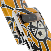Abstract TAINO  Tribal Art Phone Case – Bold Orange Graphic Protective Cover