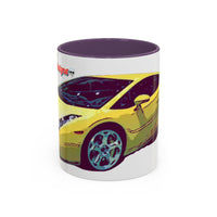 GALLARDO.  Sports Car Coffee Mug — Yellow Supercar Accent Mug (11/15oz)