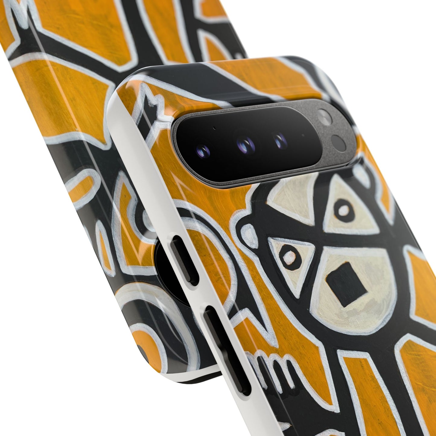 Abstract TAINO  Tribal Art Phone Case – Bold Orange Graphic Protective Cover